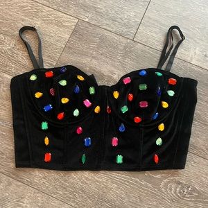 Bejeweled corset top